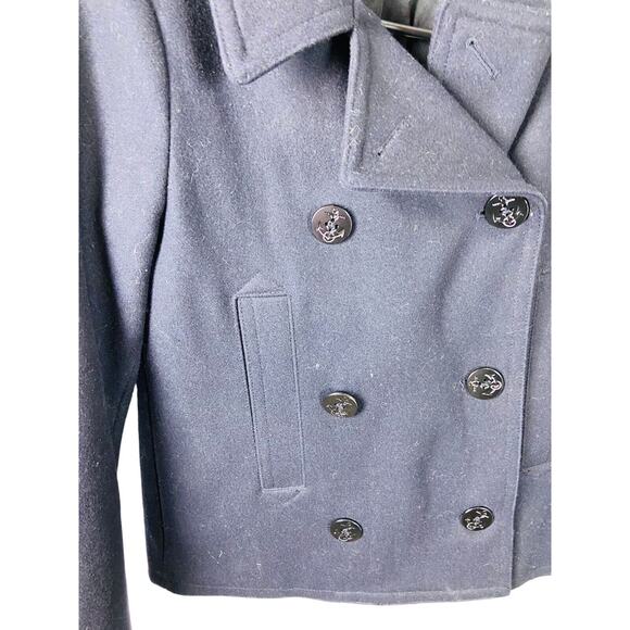 GAP Womens Double Breasted Button Wool Pea Coat Navy 988761 Size Small - Picture 4 of 10